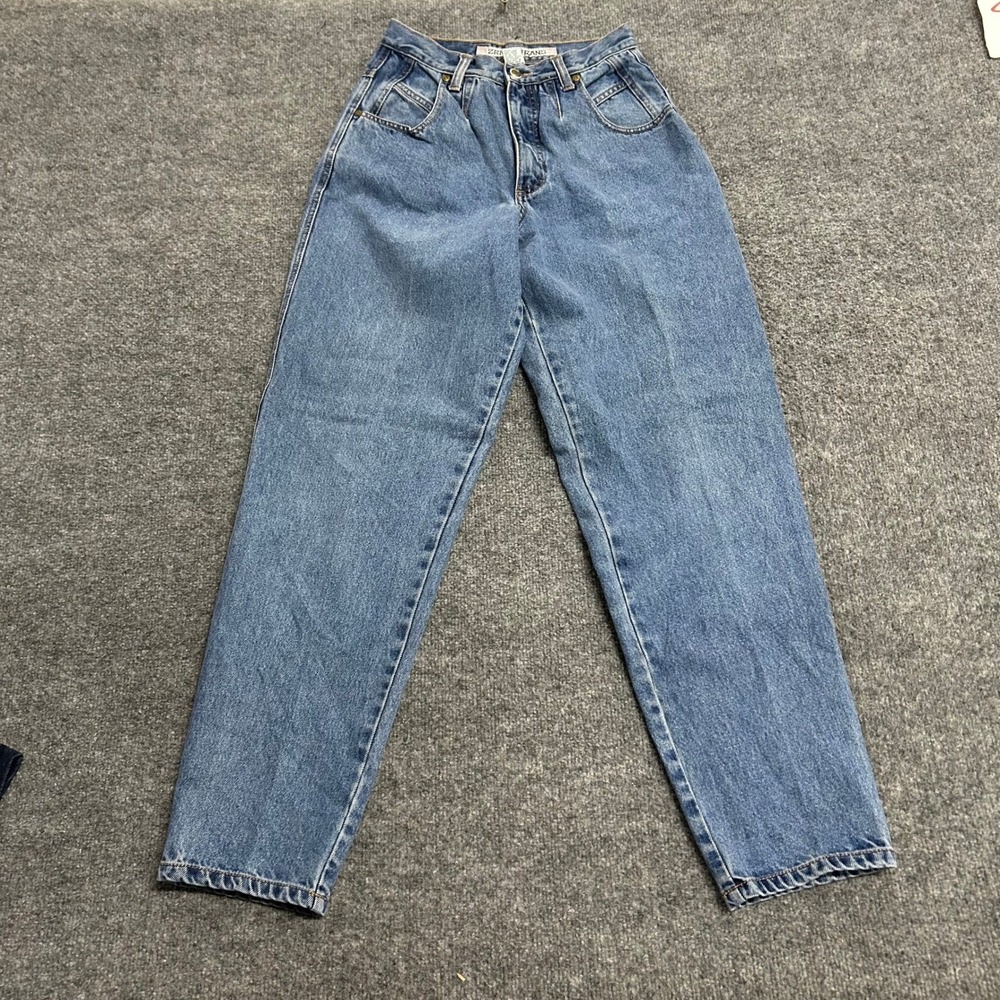Zena Jeans Denim Pants Womens Size 7 Blue Cotton High Waisted Tapered Mom Jeans